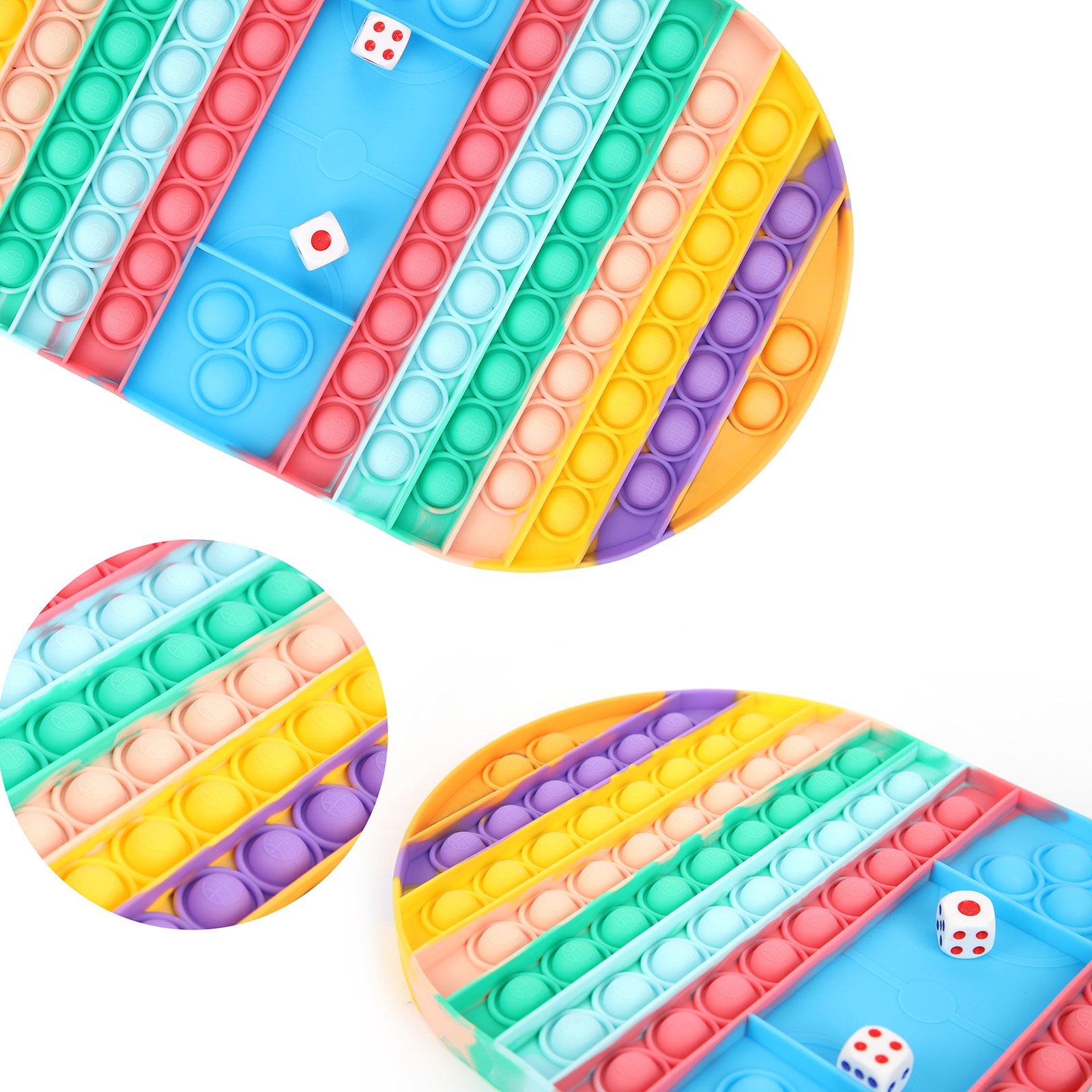 Grande taille Bubble Fidget Toy, Rainbow Chess Board Push Bubble Popper  Fidget Silicone Sensory