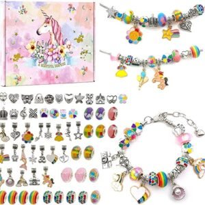 83PCS Charm Bracelet Jewelry Making Kit with Beads,Jewelry Charms